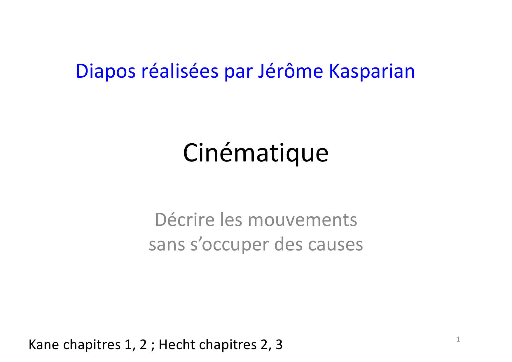 01 Cinematique page 1