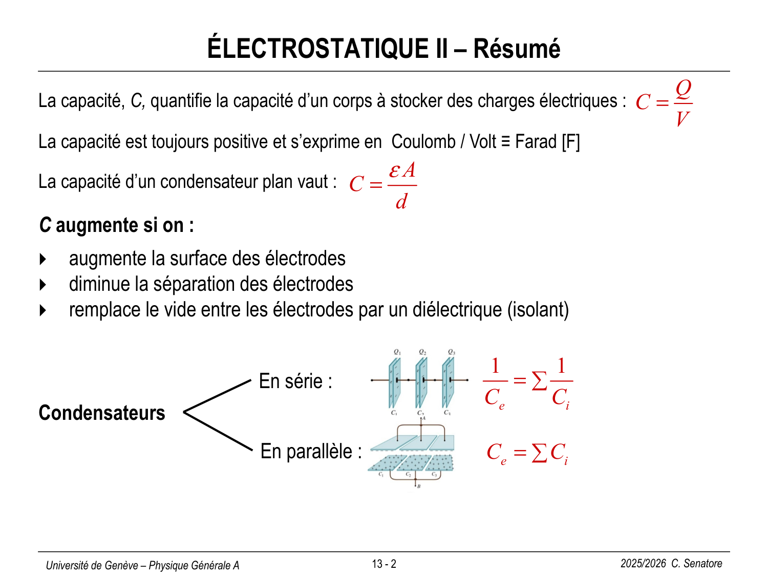 13 Électrostatique III et Électrocinétique I page 2
