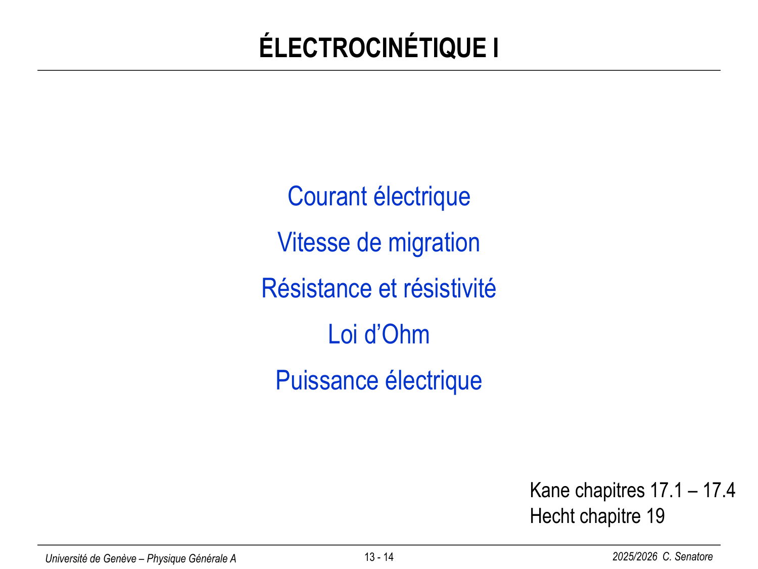 13 Électrostatique III et Électrocinétique I page 16
