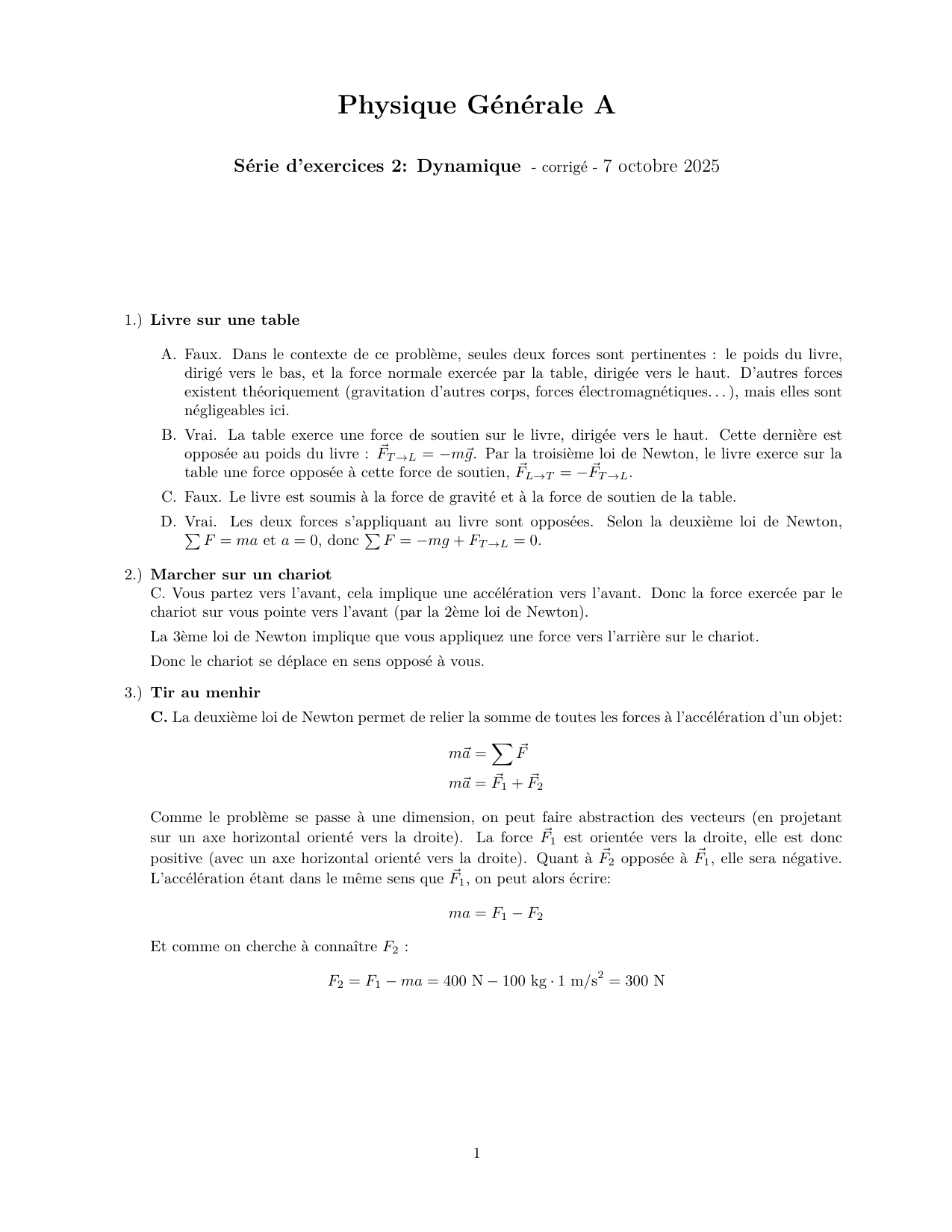 Serie 02 Dynamique corr page 1