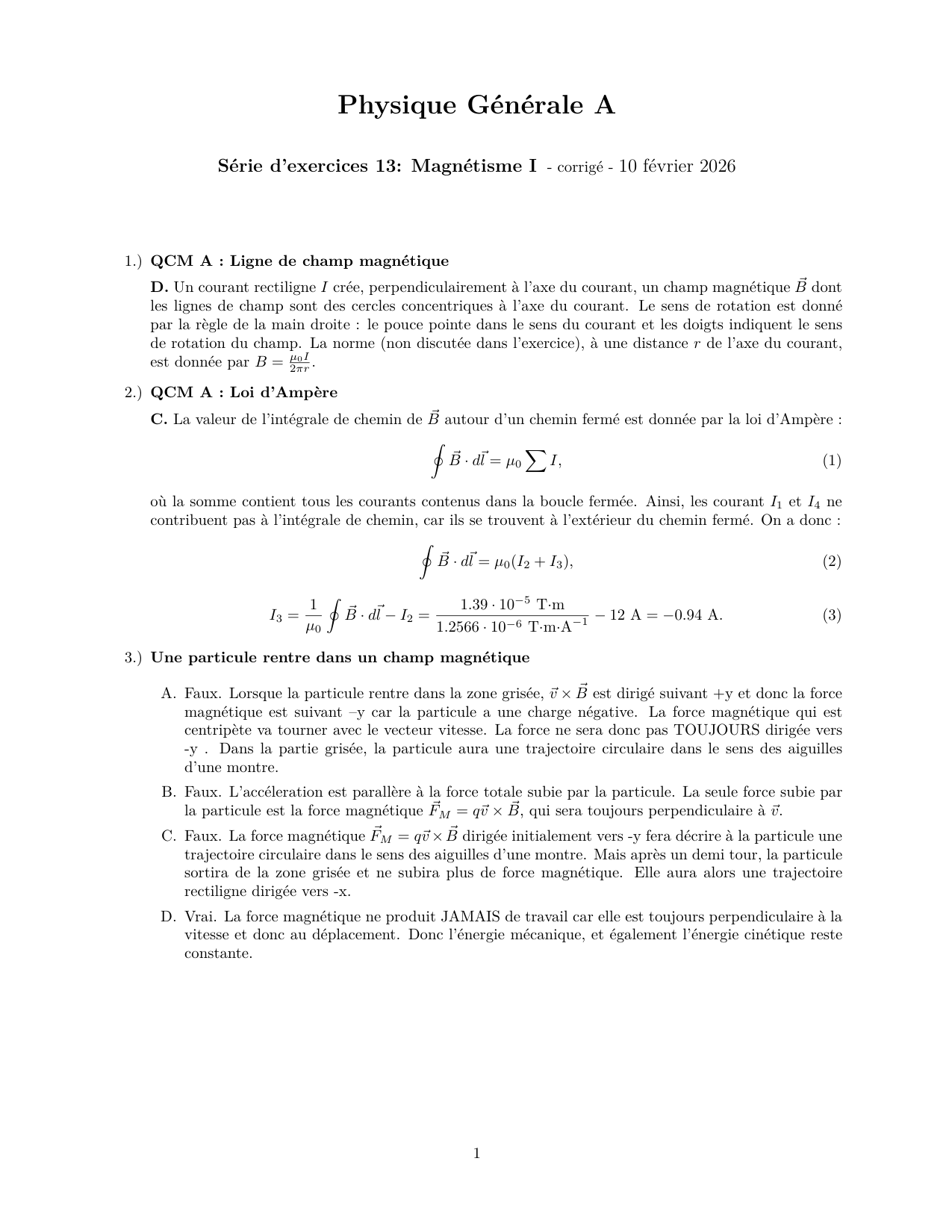 Serie 13 Magnetisme corr page 1