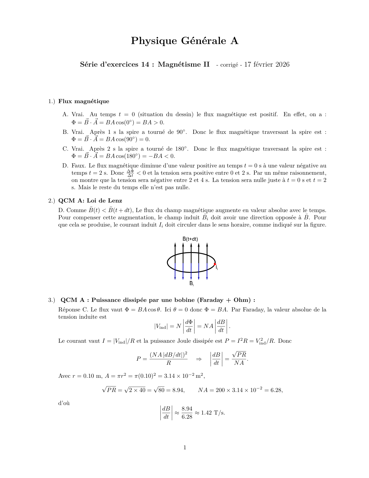 serie14 magnetisme2 corrige page 1