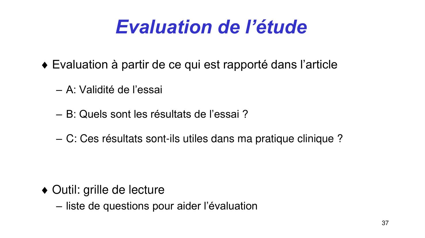 Statistiques pour médecins15 lecturecritique page 37