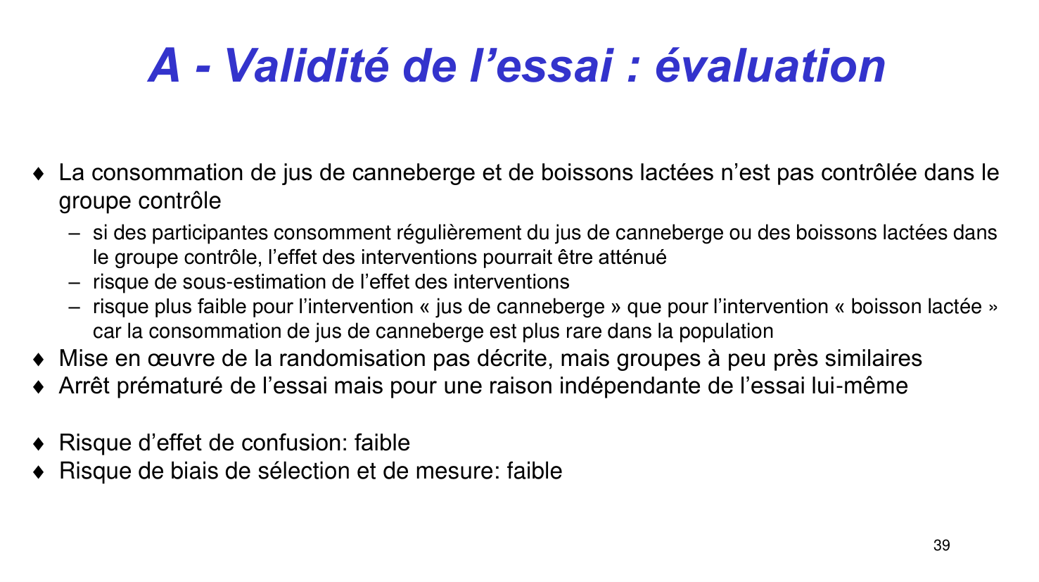 Statistiques pour médecins15 lecturecritique page 39