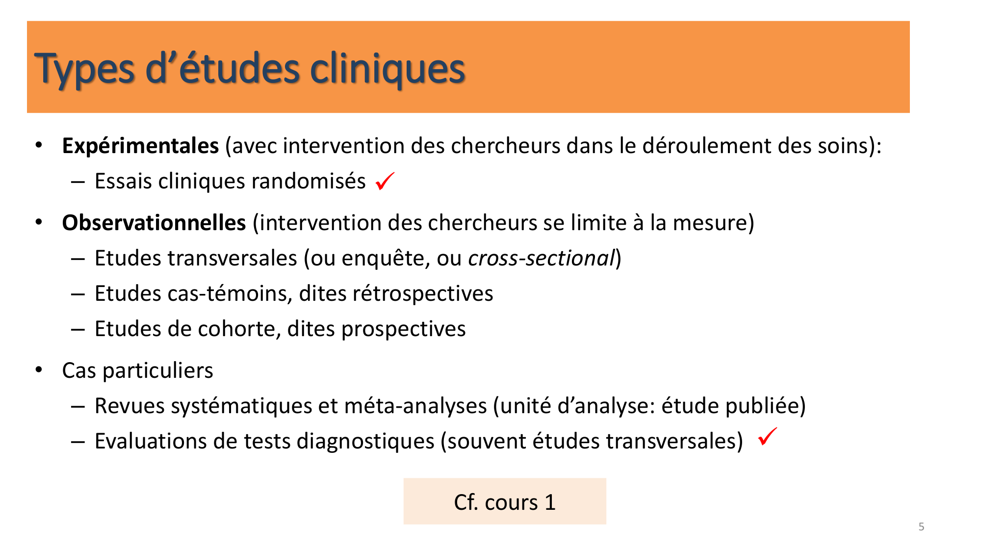 Statistiques pour médecins 10 études prospectives page 5