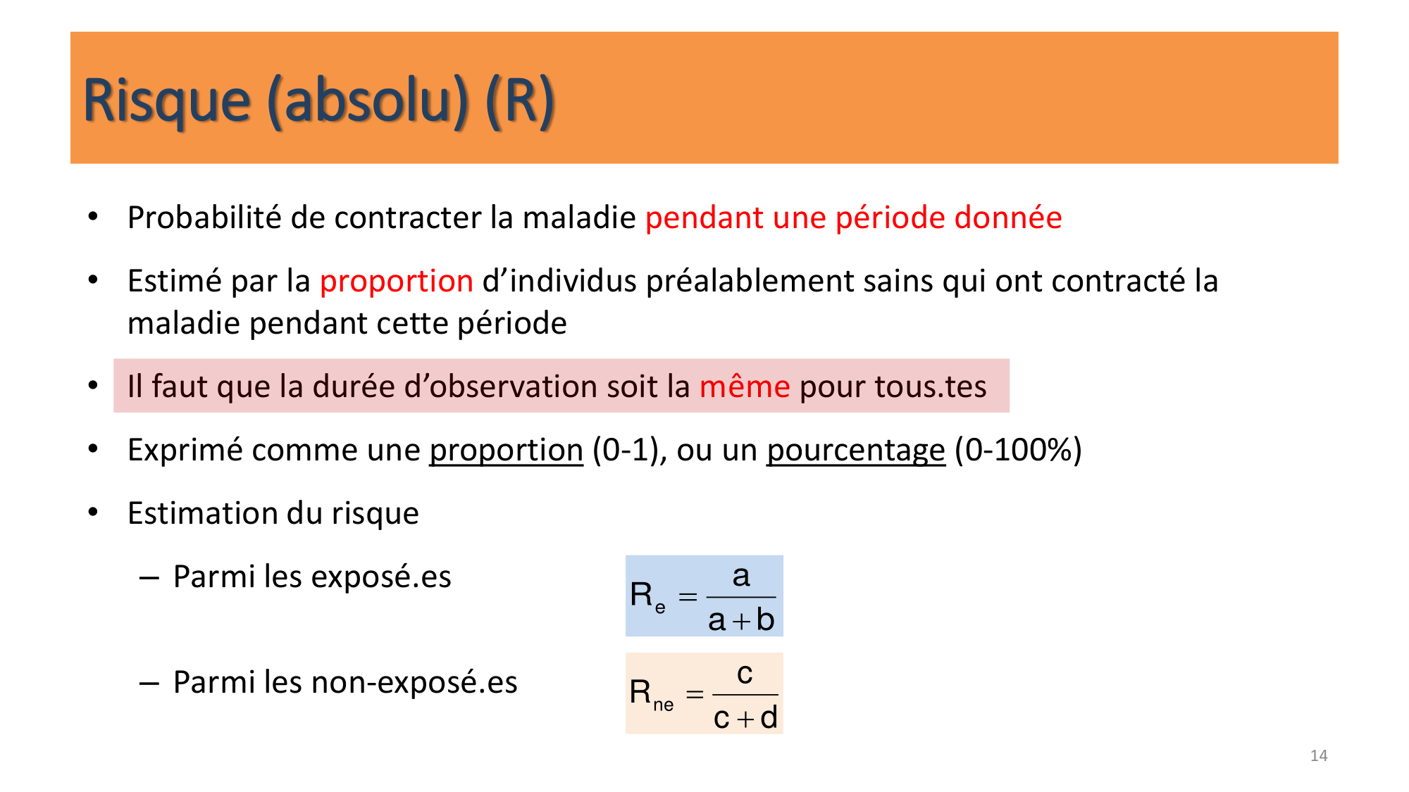Statistiques pour médecins 10 études prospectives page 14