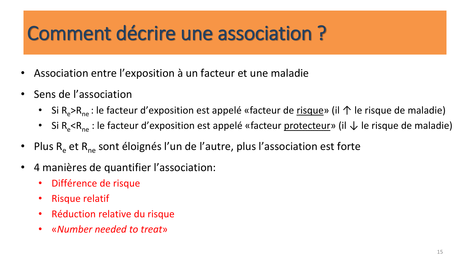 Statistiques pour médecins 10 études prospectives page 15