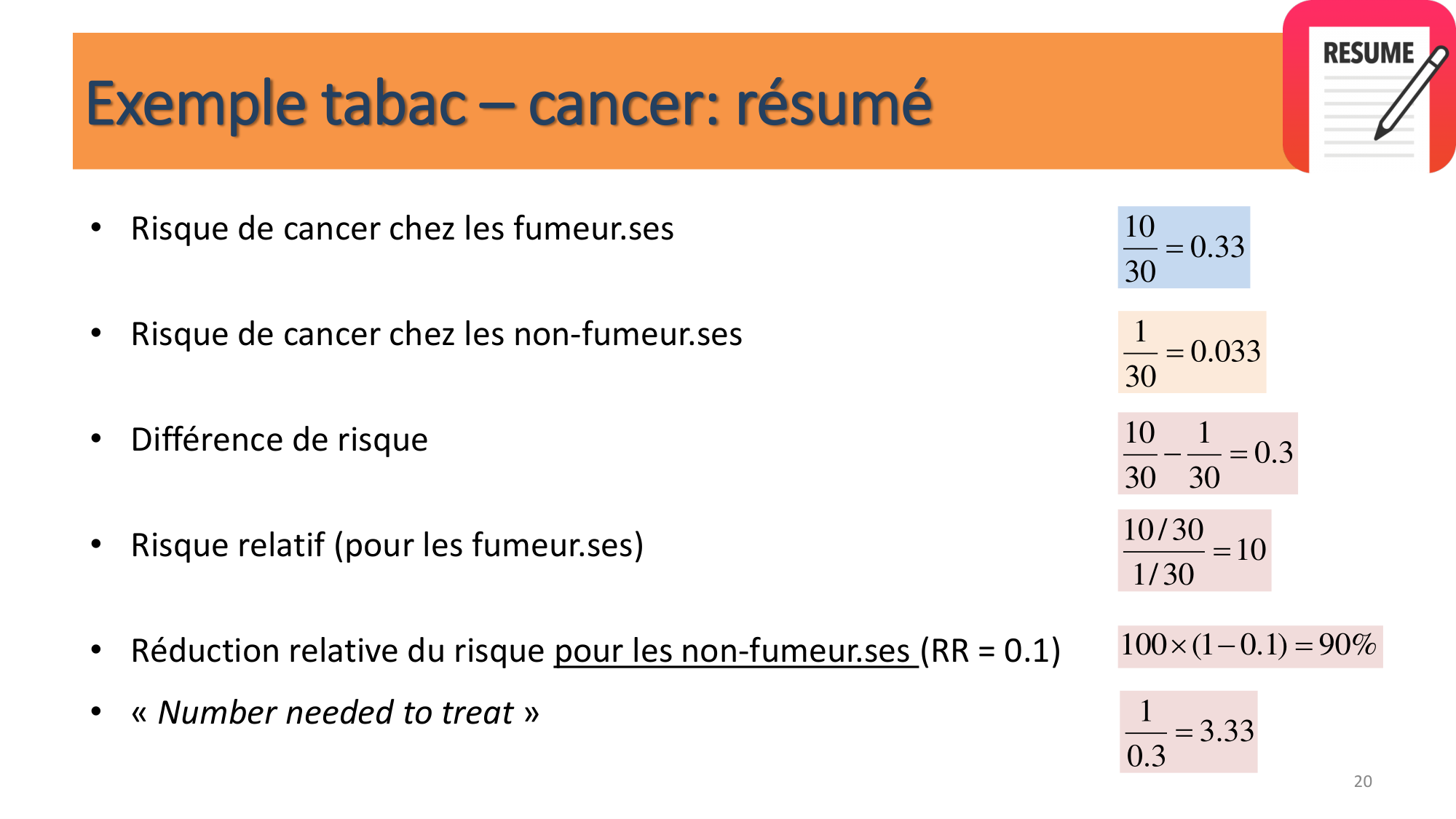 Statistiques pour médecins 10 études prospectives page 20