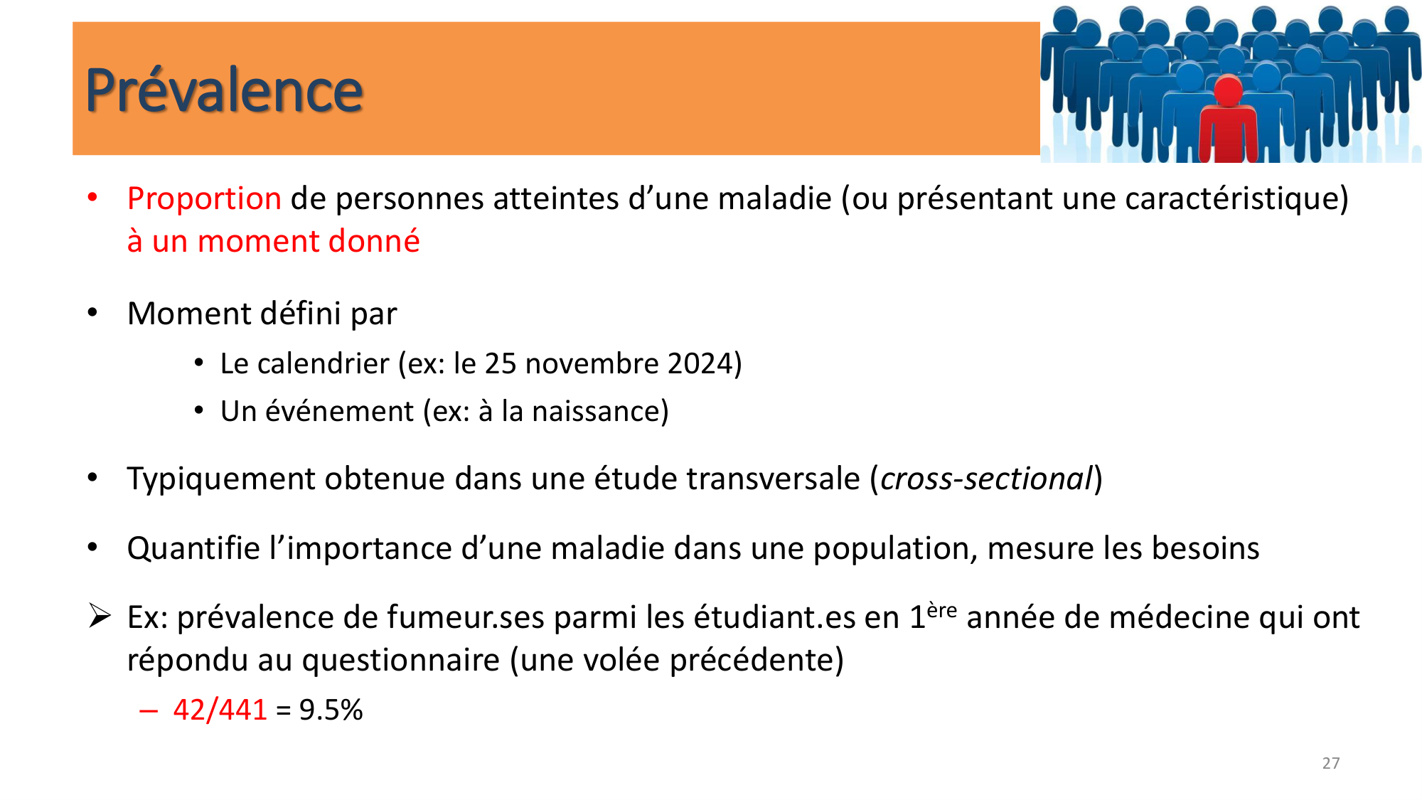 Statistiques pour médecins 10 études prospectives page 27