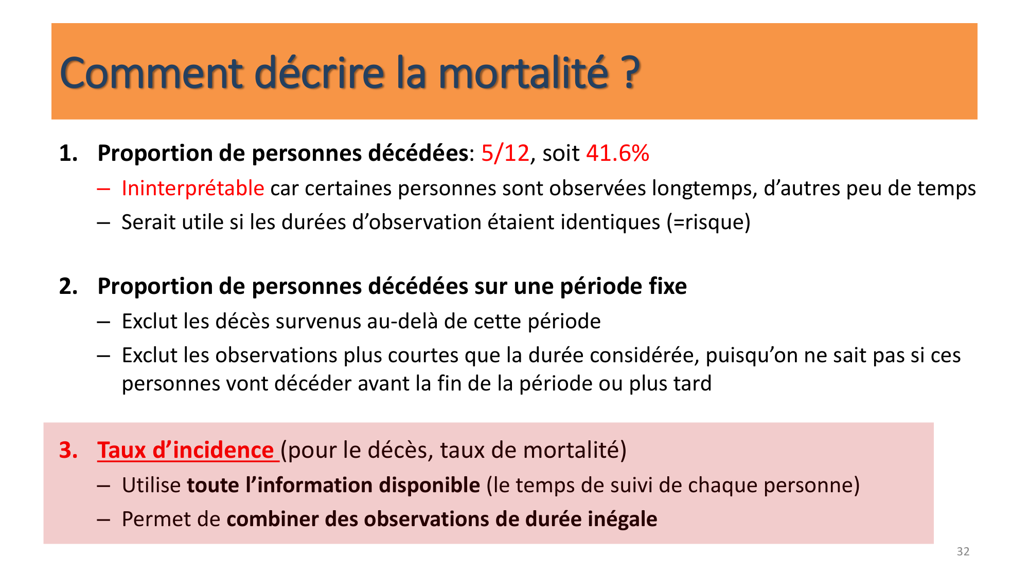 Statistiques pour médecins 10 études prospectives page 32