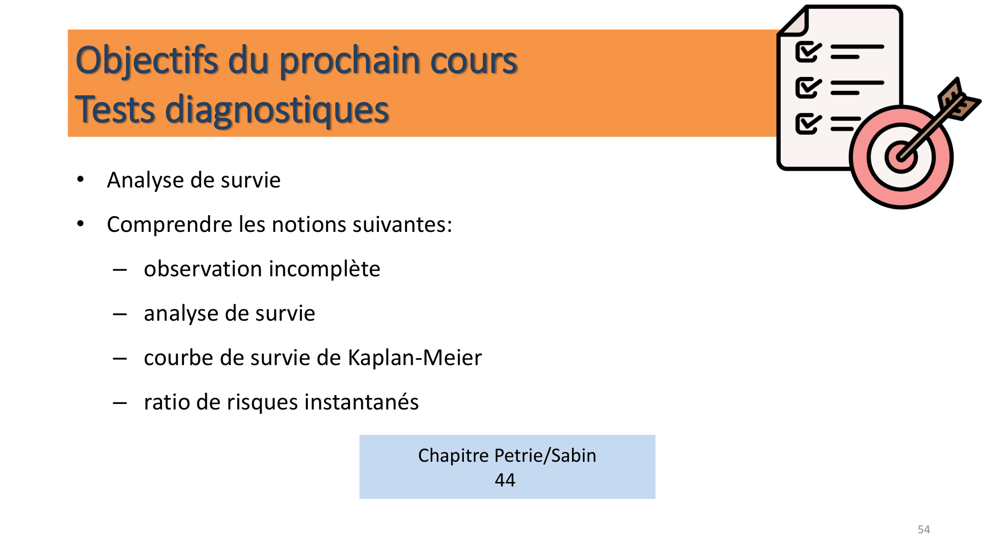 Statistiques pour médecins 10 études prospectives page 54