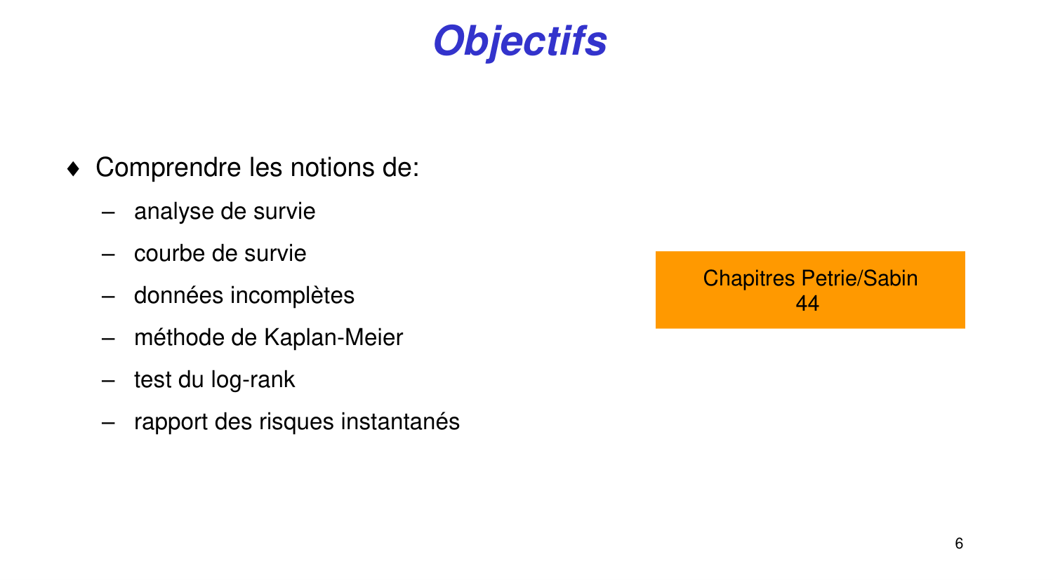 Statistiques pour médecins 11 survie page 6