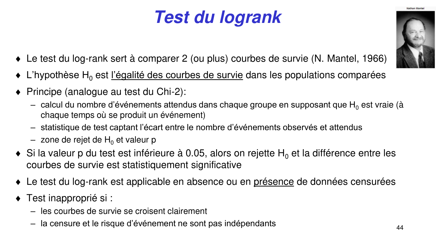 Statistiques pour médecins 11 survie page 44