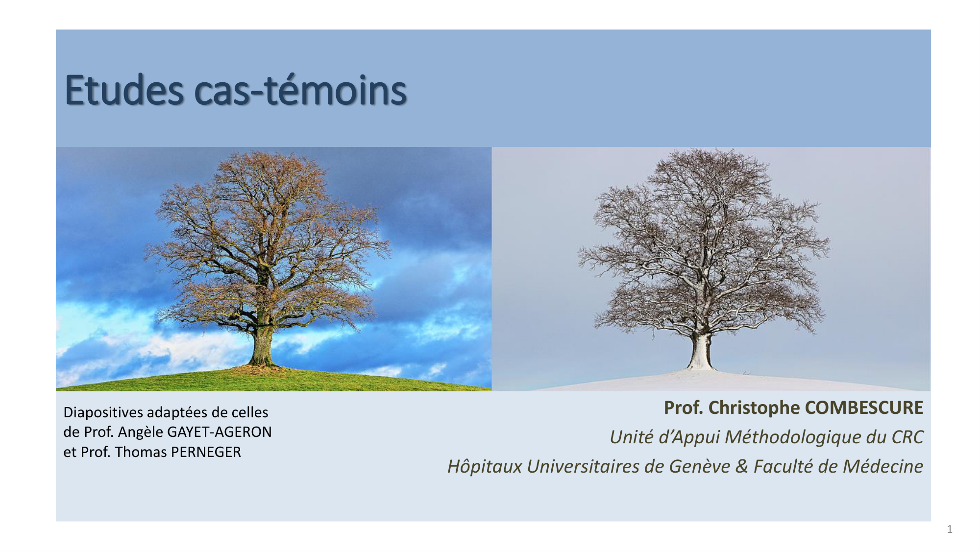 Statistiques pour médecins 12 cas témoins page 1