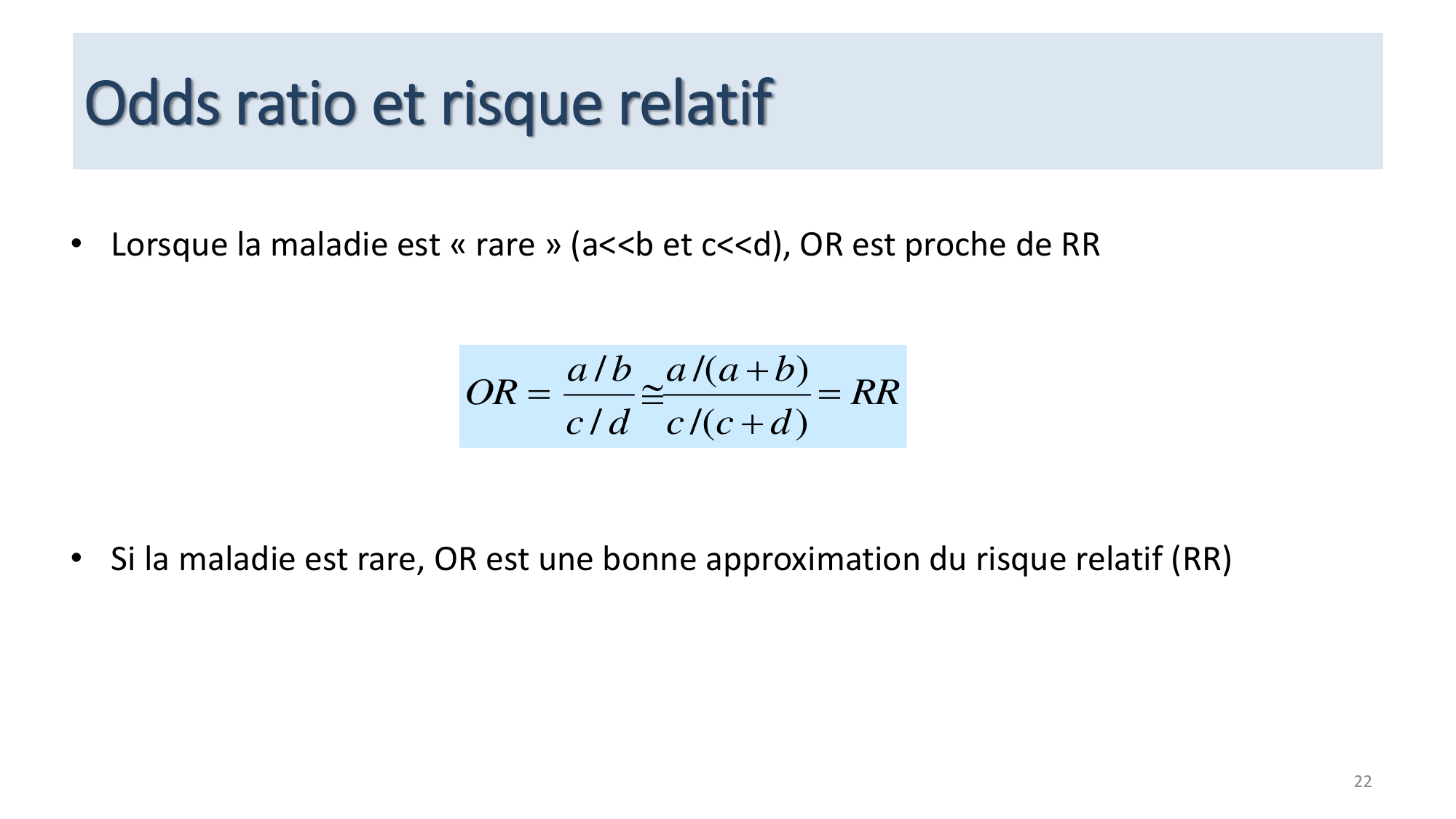 Statistiques pour médecins 12 cas témoins page 22