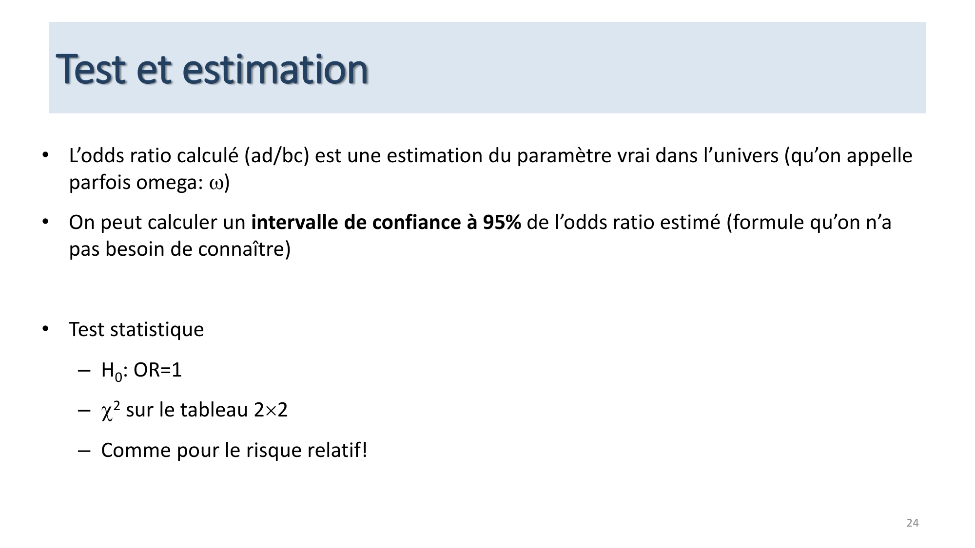 Statistiques pour médecins 12 cas témoins page 24