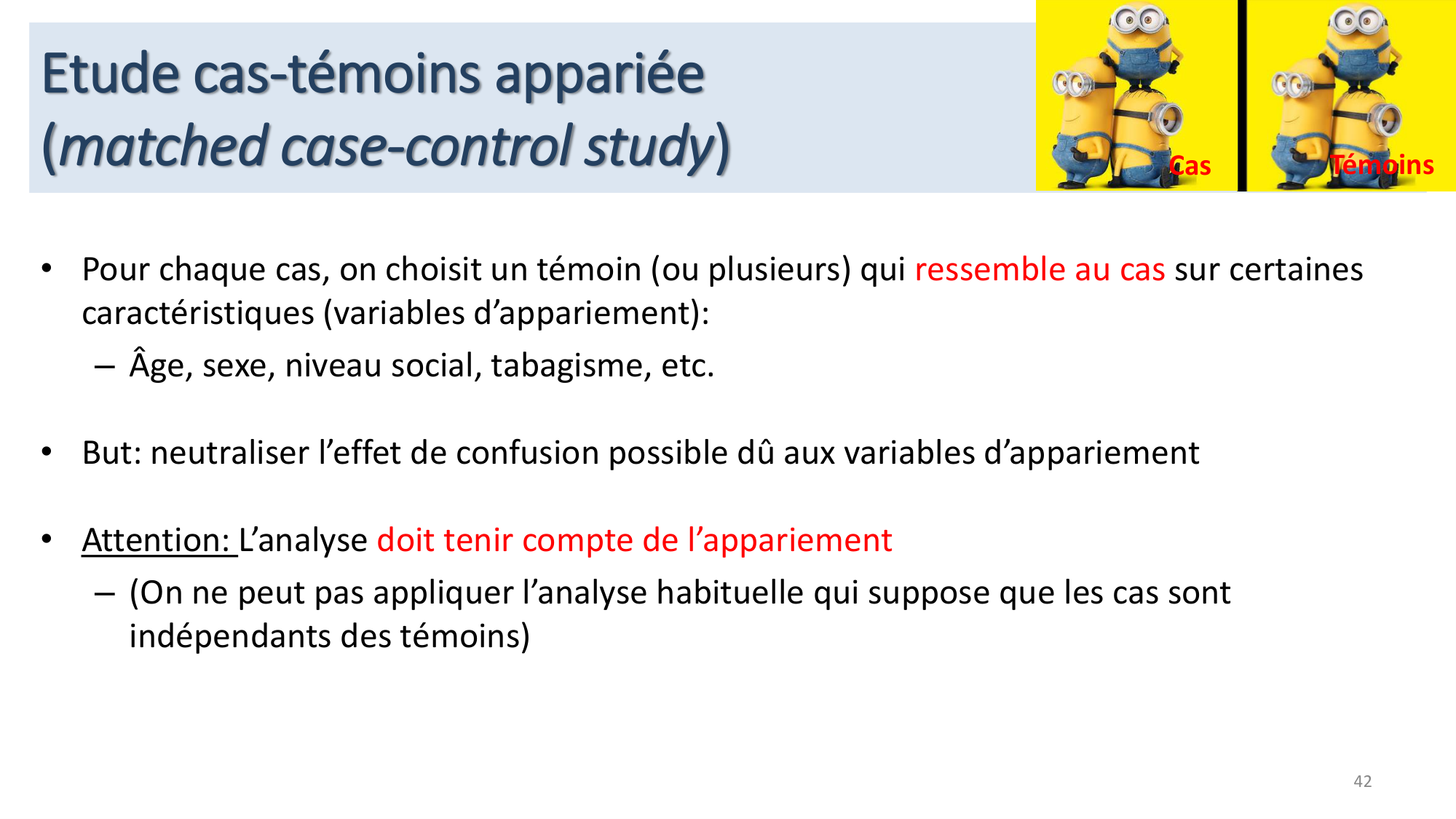 Statistiques pour médecins 12 cas témoins page 42