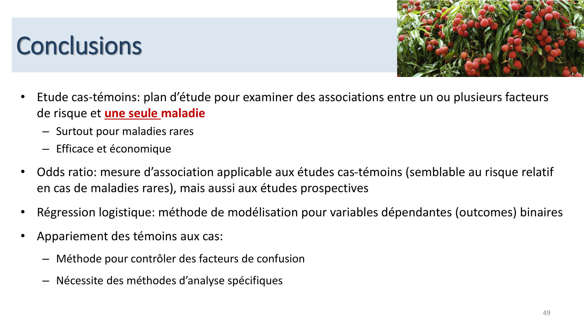 Statistiques pour médecins 12 cas témoins page 49