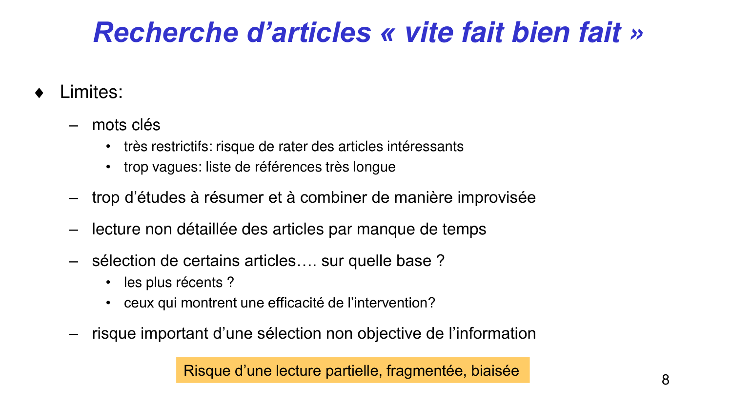 Statistiques pour médecins 14 revuesystematique page 8