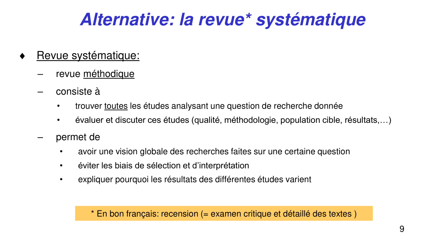 Statistiques pour médecins 14 revuesystematique page 9