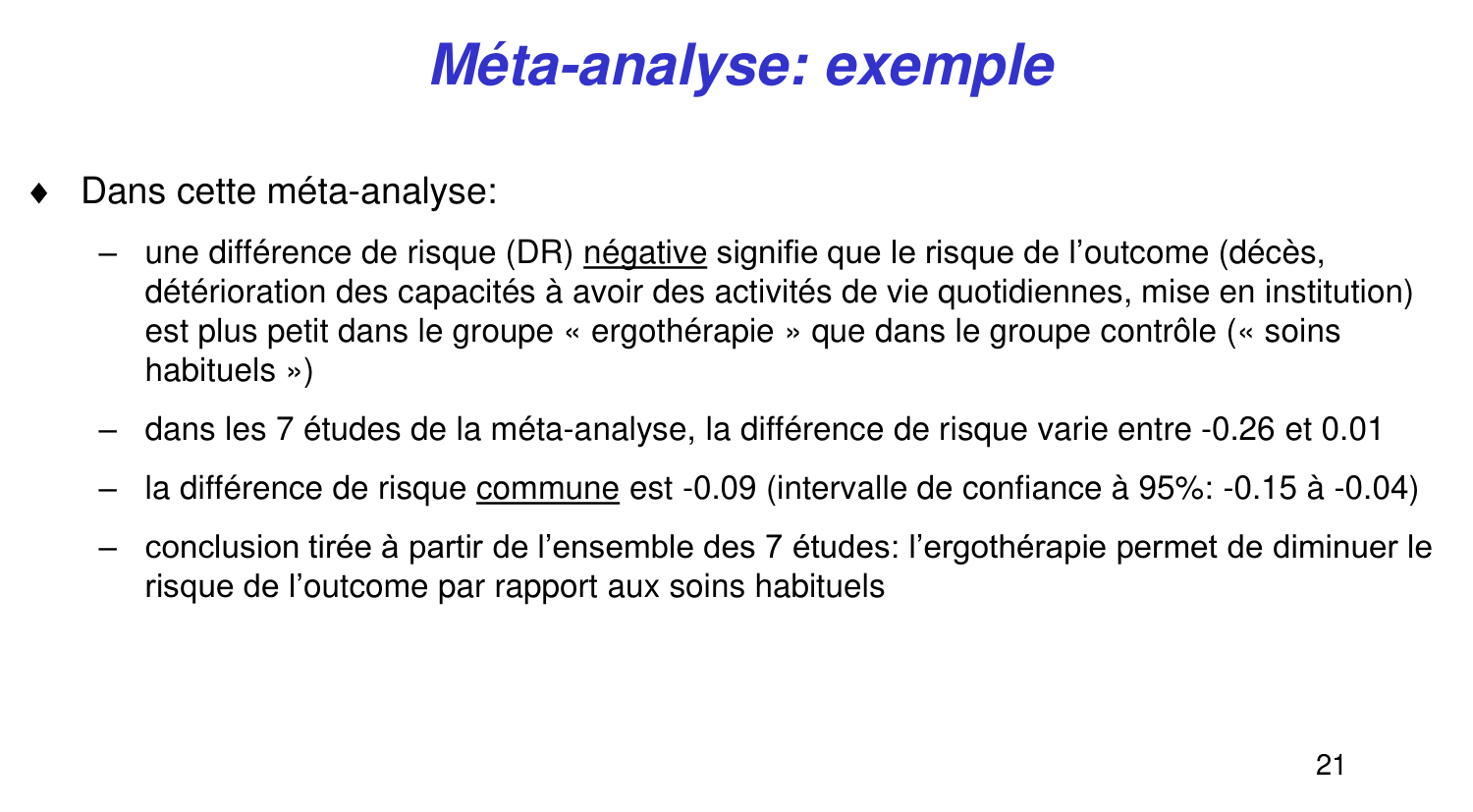 Statistiques pour médecins 14 revuesystematique page 21