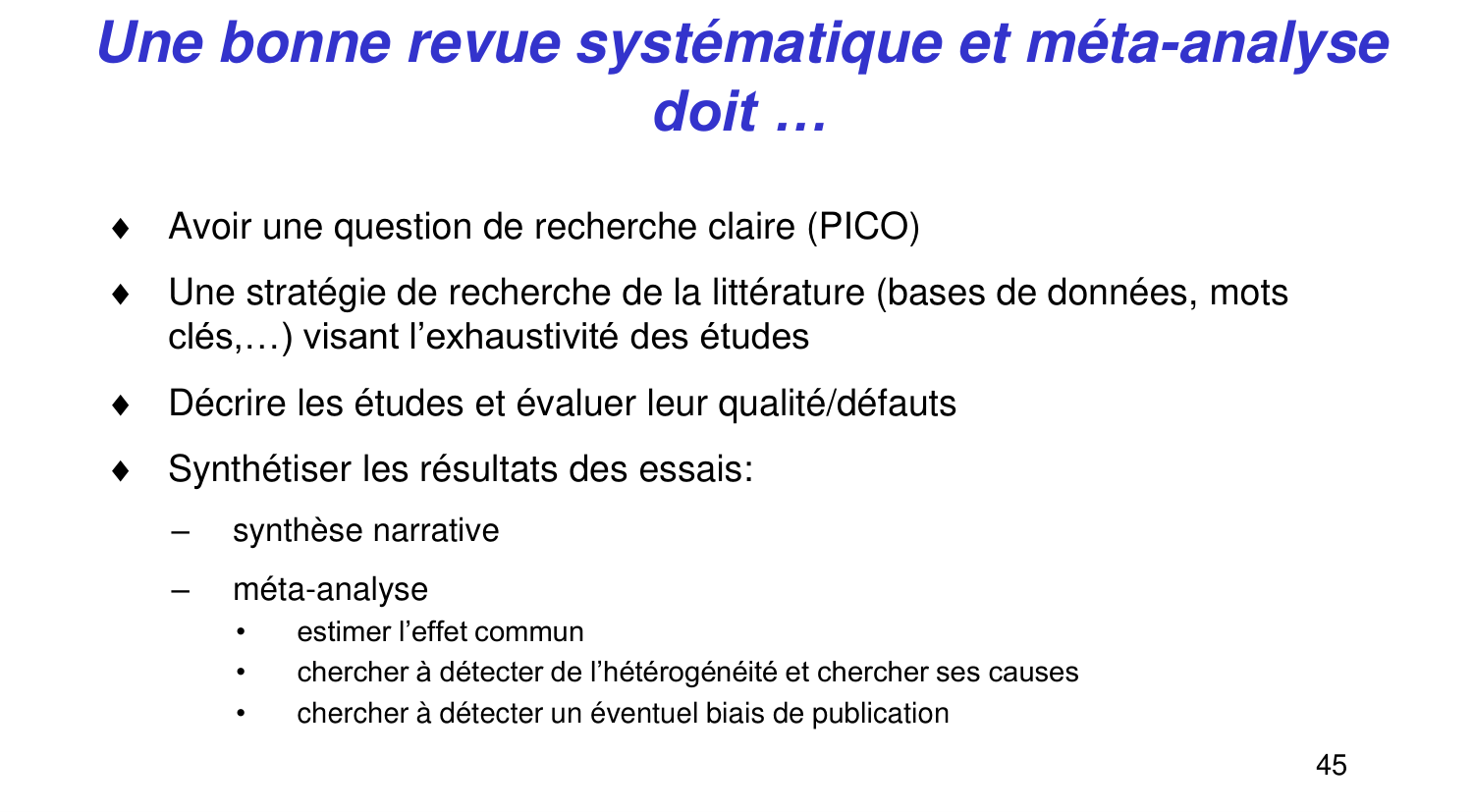 Statistiques pour médecins 14 revuesystematique page 45