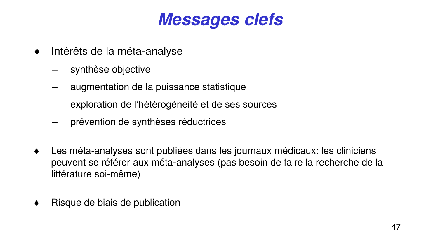 Statistiques pour médecins 14 revuesystematique page 47