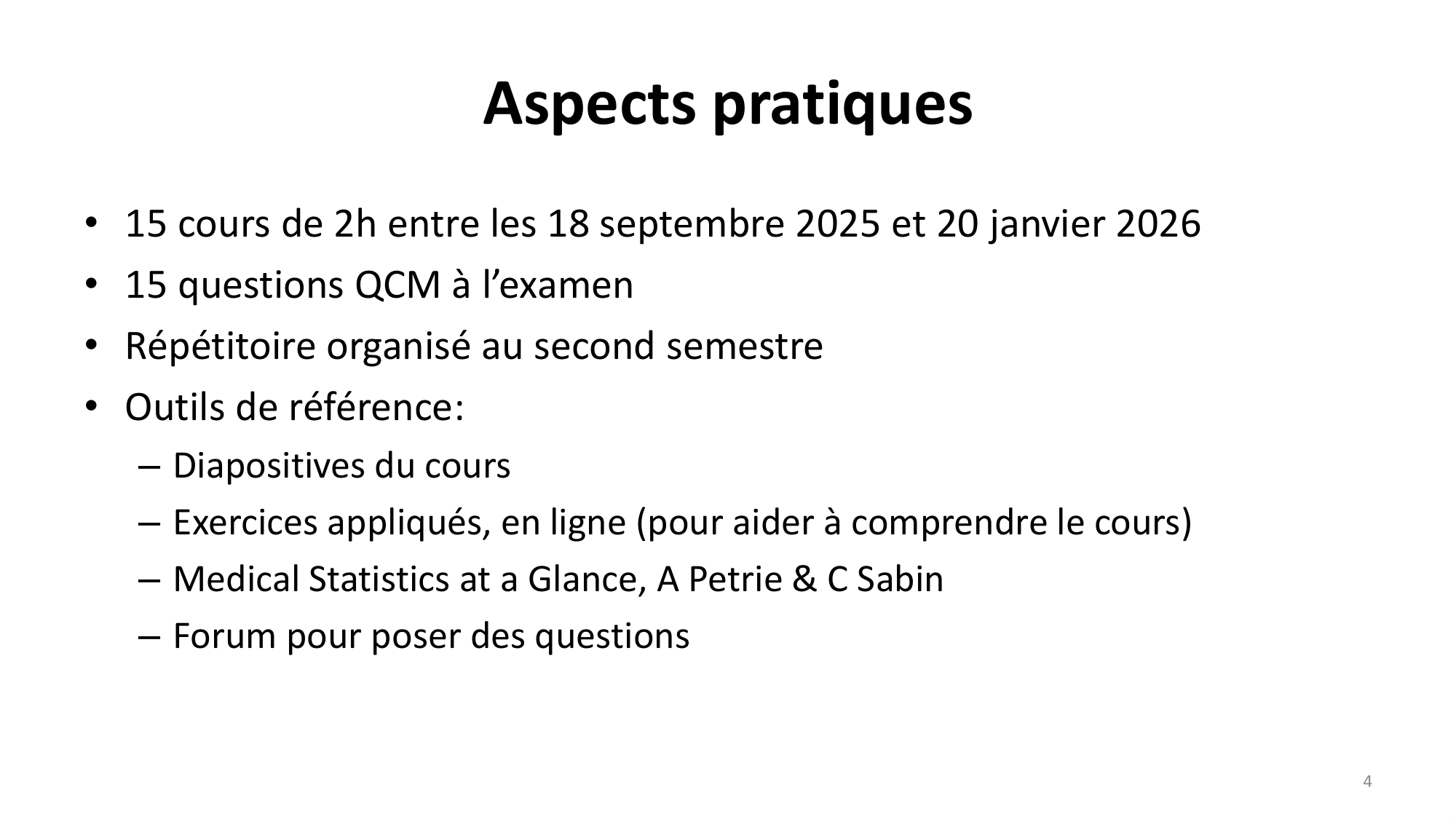 Statistiques pour médecins 1 intro page 4