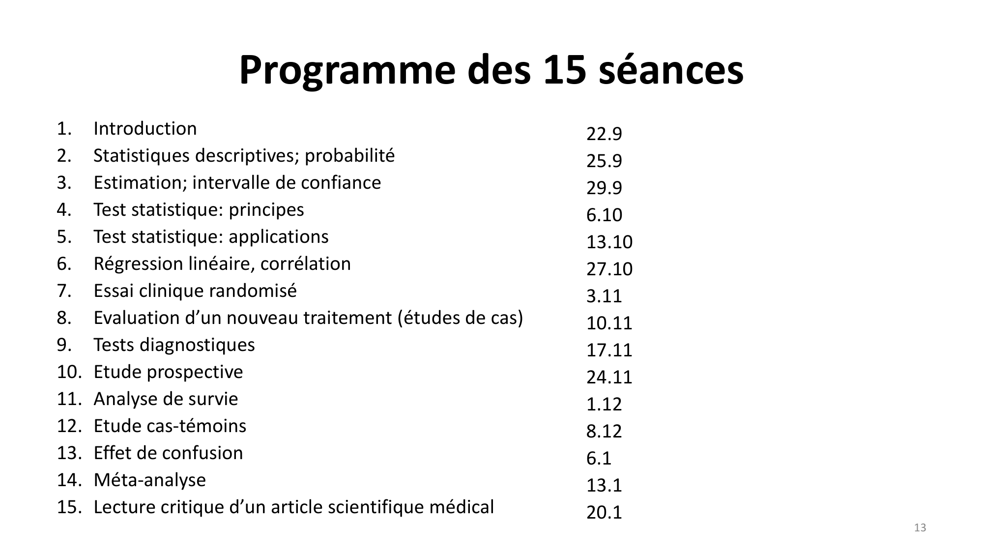Statistiques pour médecins 1 intro page 13