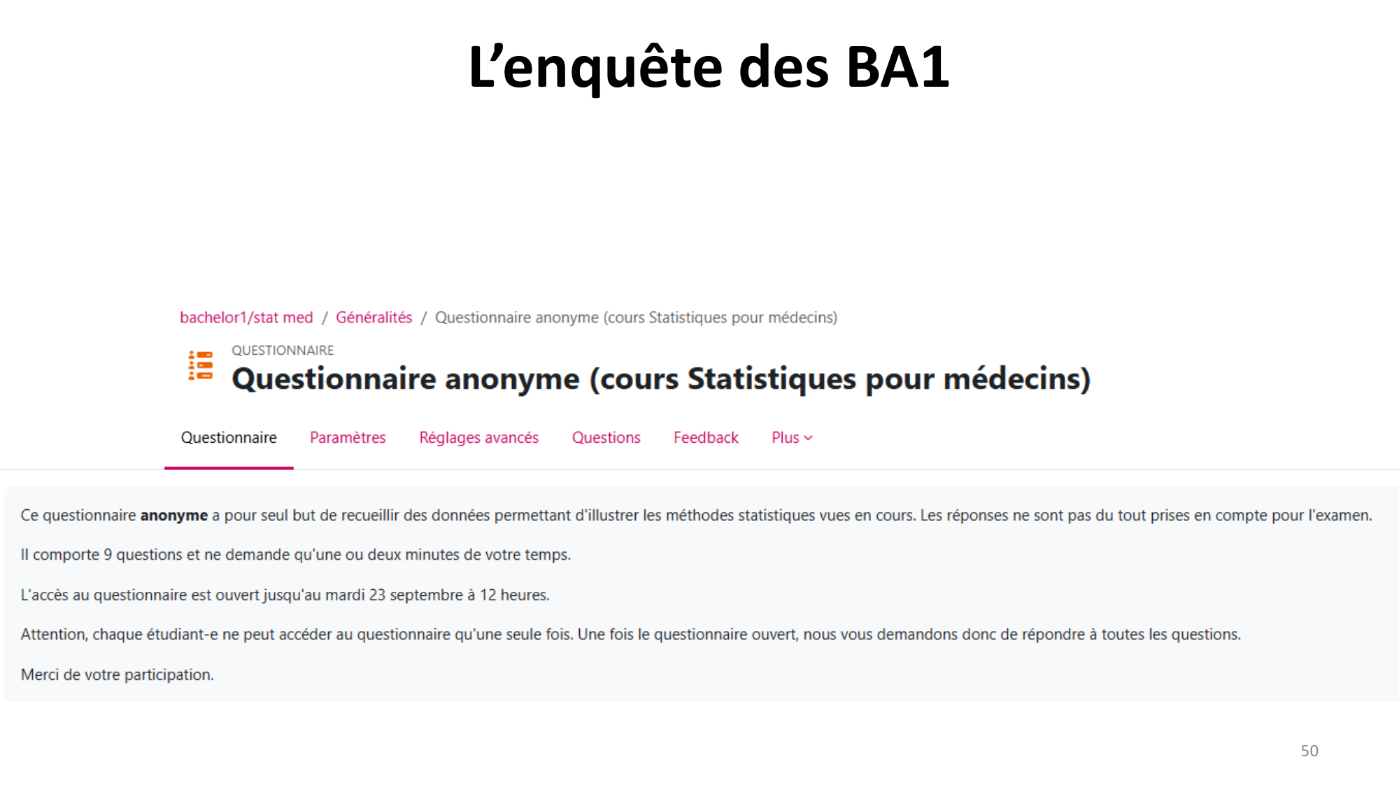 Statistiques pour médecins 1 intro page 50