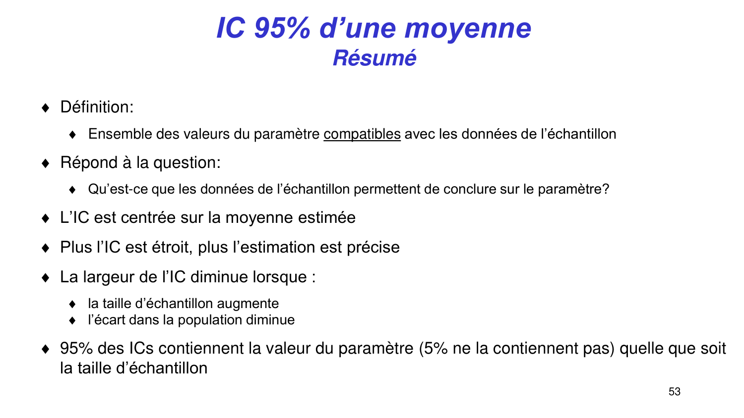 Statistiques pour médecins 3 estimation page 53