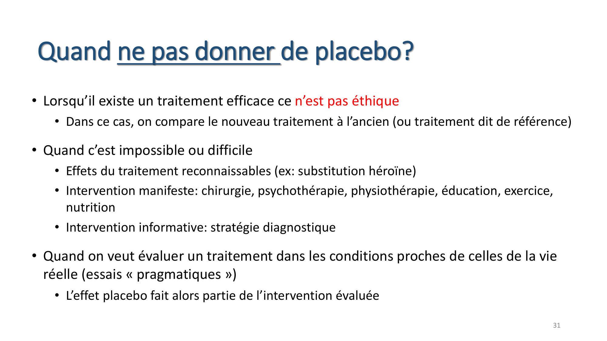 Statistiques pour médecins 7 Essais cliniques page 31