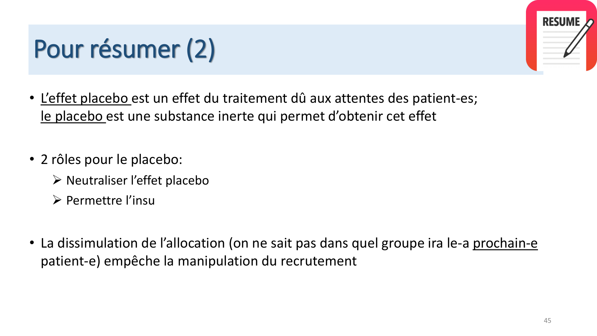 Statistiques pour médecins 7 Essais cliniques page 45