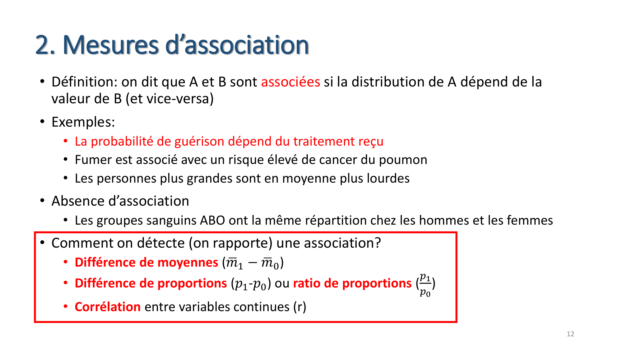 Statistiques pour médecins 8 essais exemples page 12