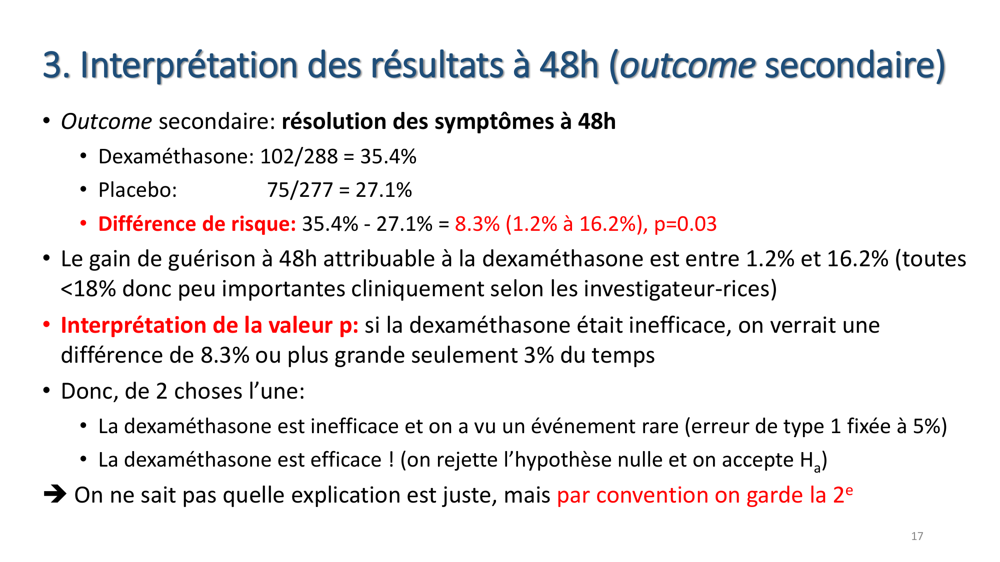 Statistiques pour médecins 8 essais exemples page 17