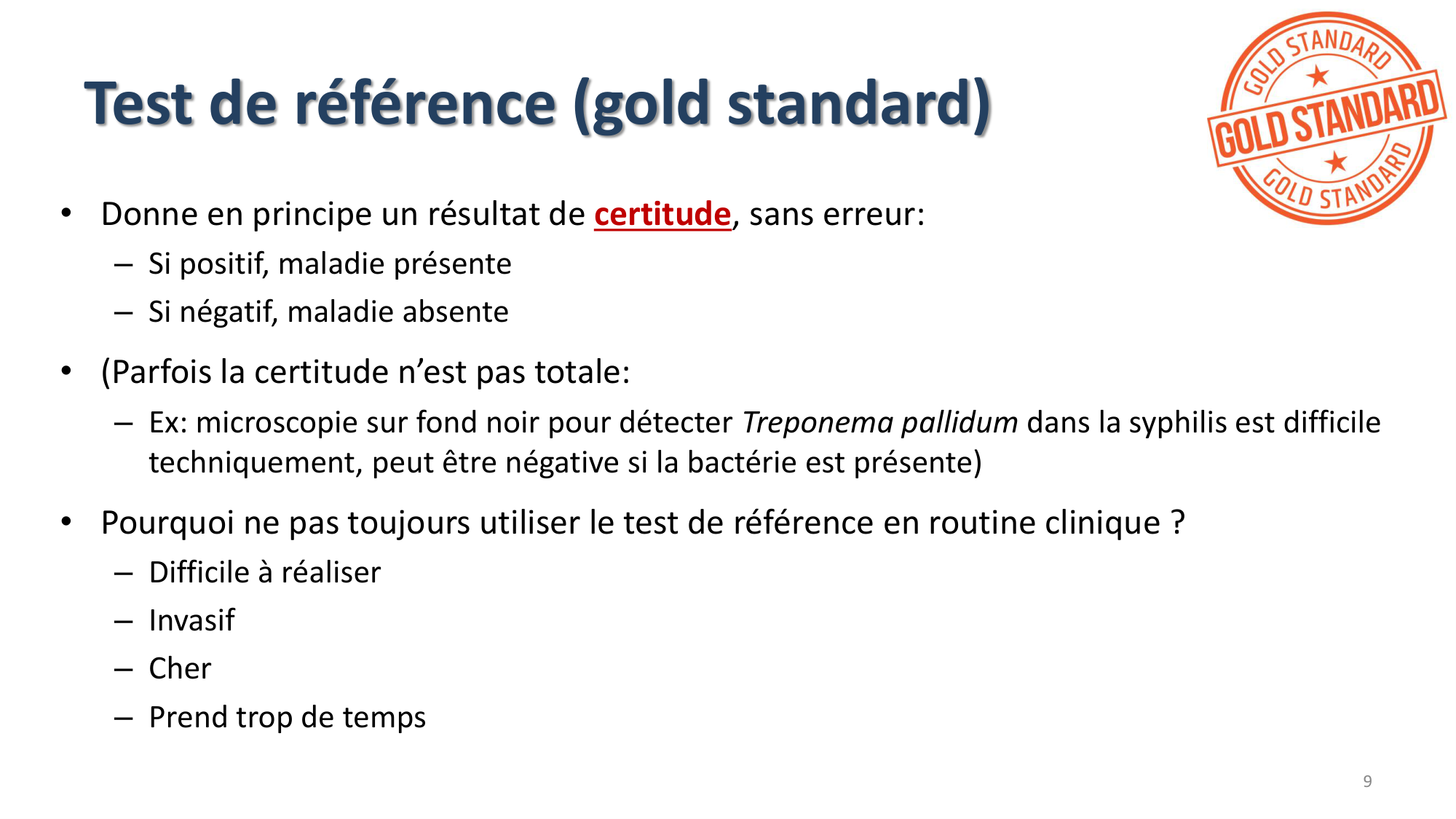 Statistiques pour médecins 9 test dx page 9