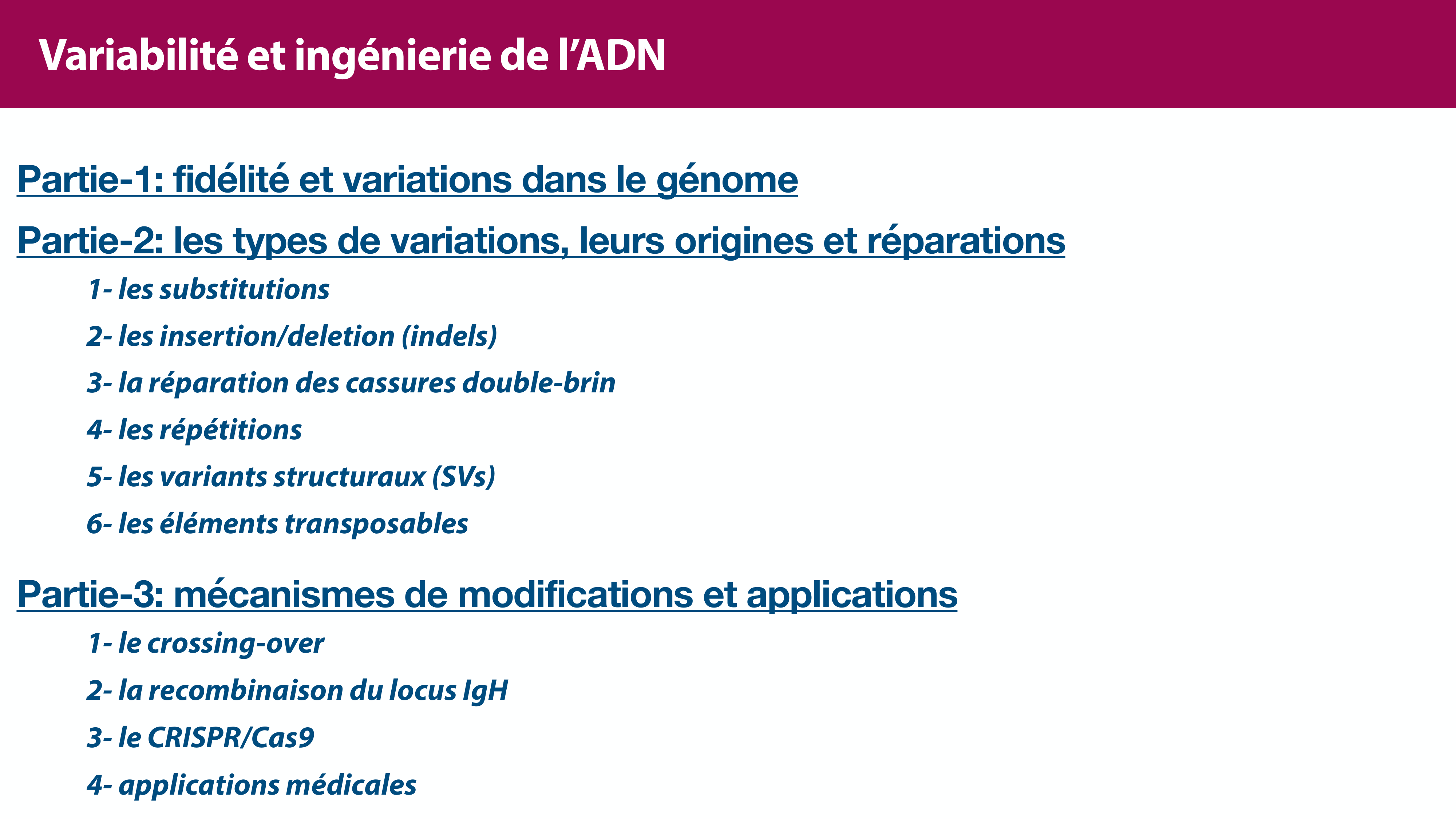 Variations de l'ADN et ingénierie génétique page 2