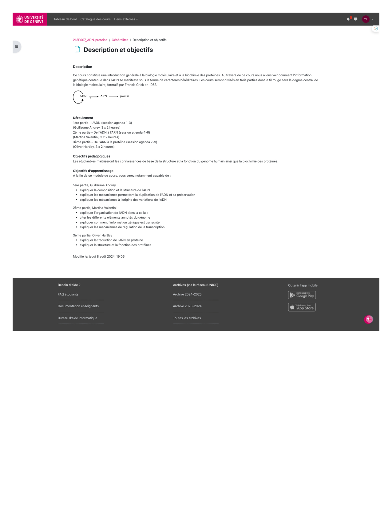 De l'ADN à la protéine — vue d’ensemble page 1