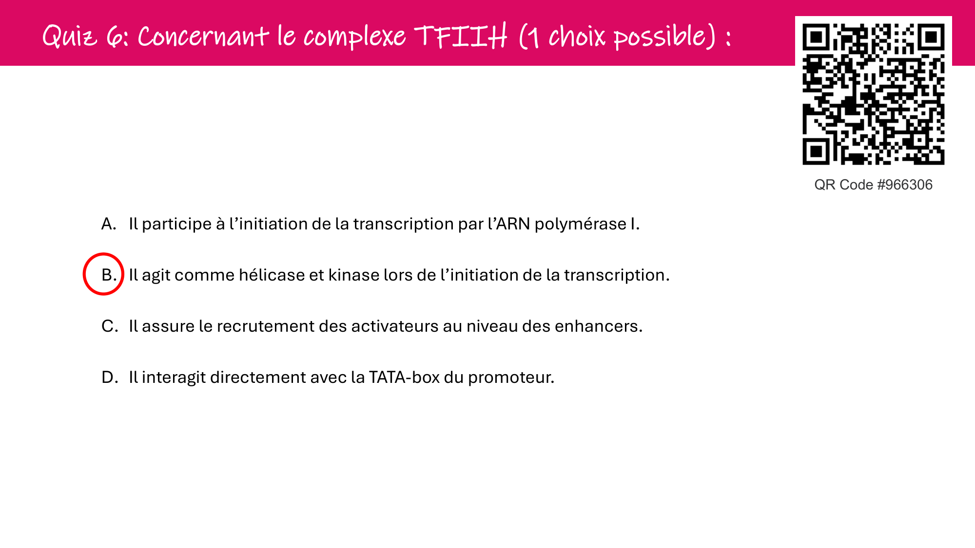 De l'ADN à la protéine — répétitoire page 28