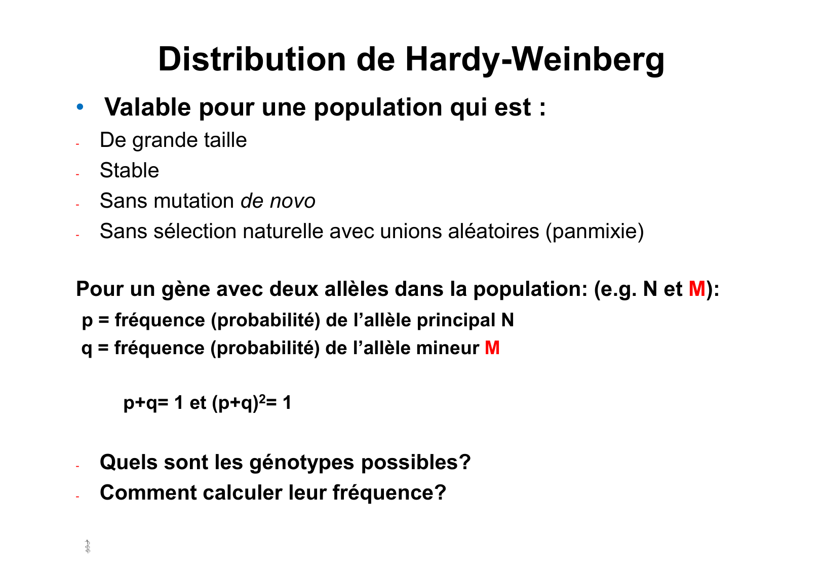 Hérédité I — objectifs page 15