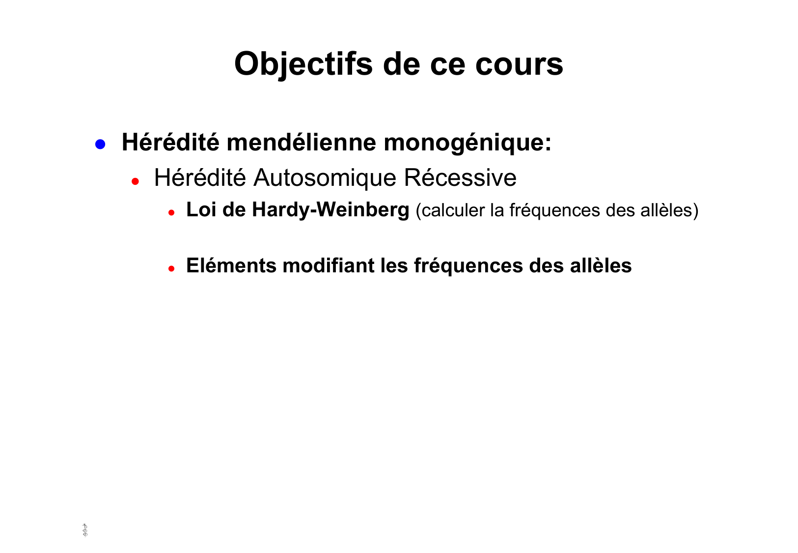 Hérédité I — objectifs page 23