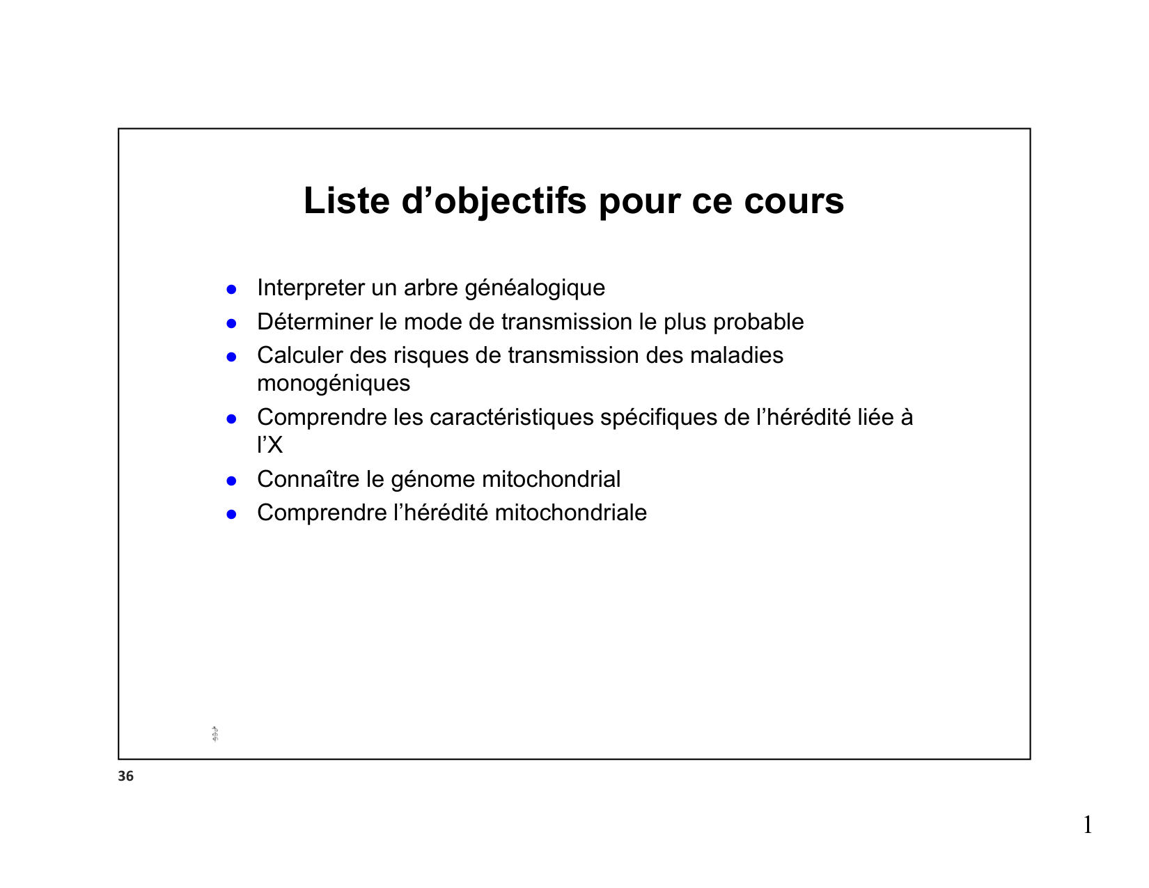 Hérédité II — objectifs page 1