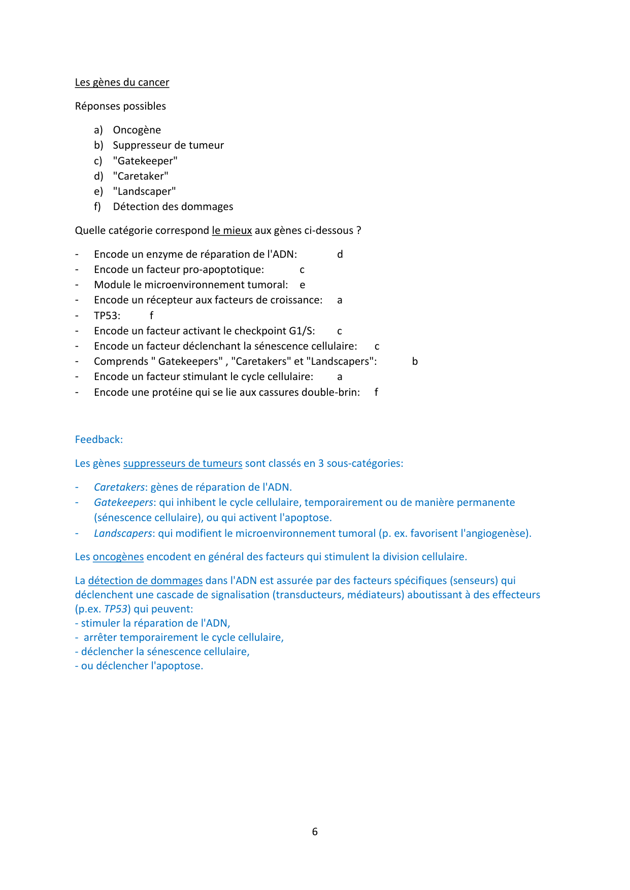 Auto-évaluation — avec réponses page 6