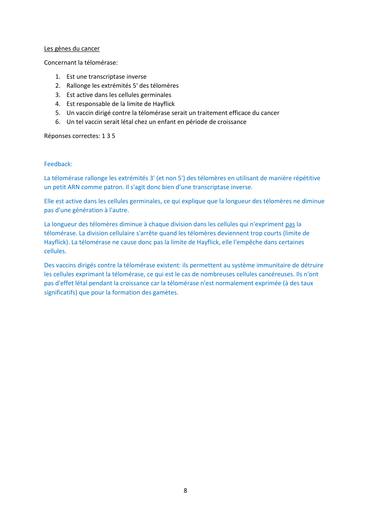 Auto-évaluation — avec réponses page 8