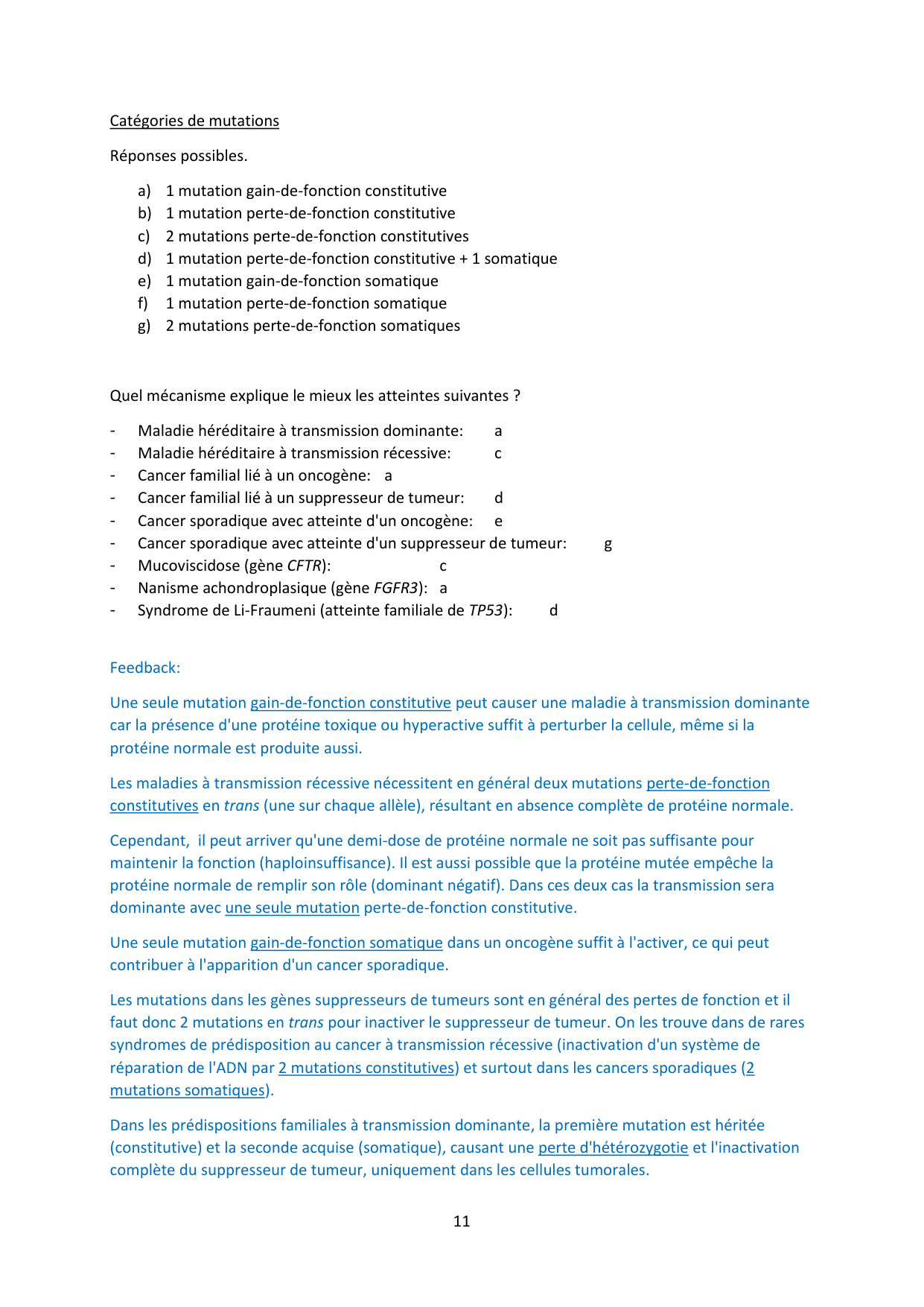 Auto-évaluation — avec réponses page 11