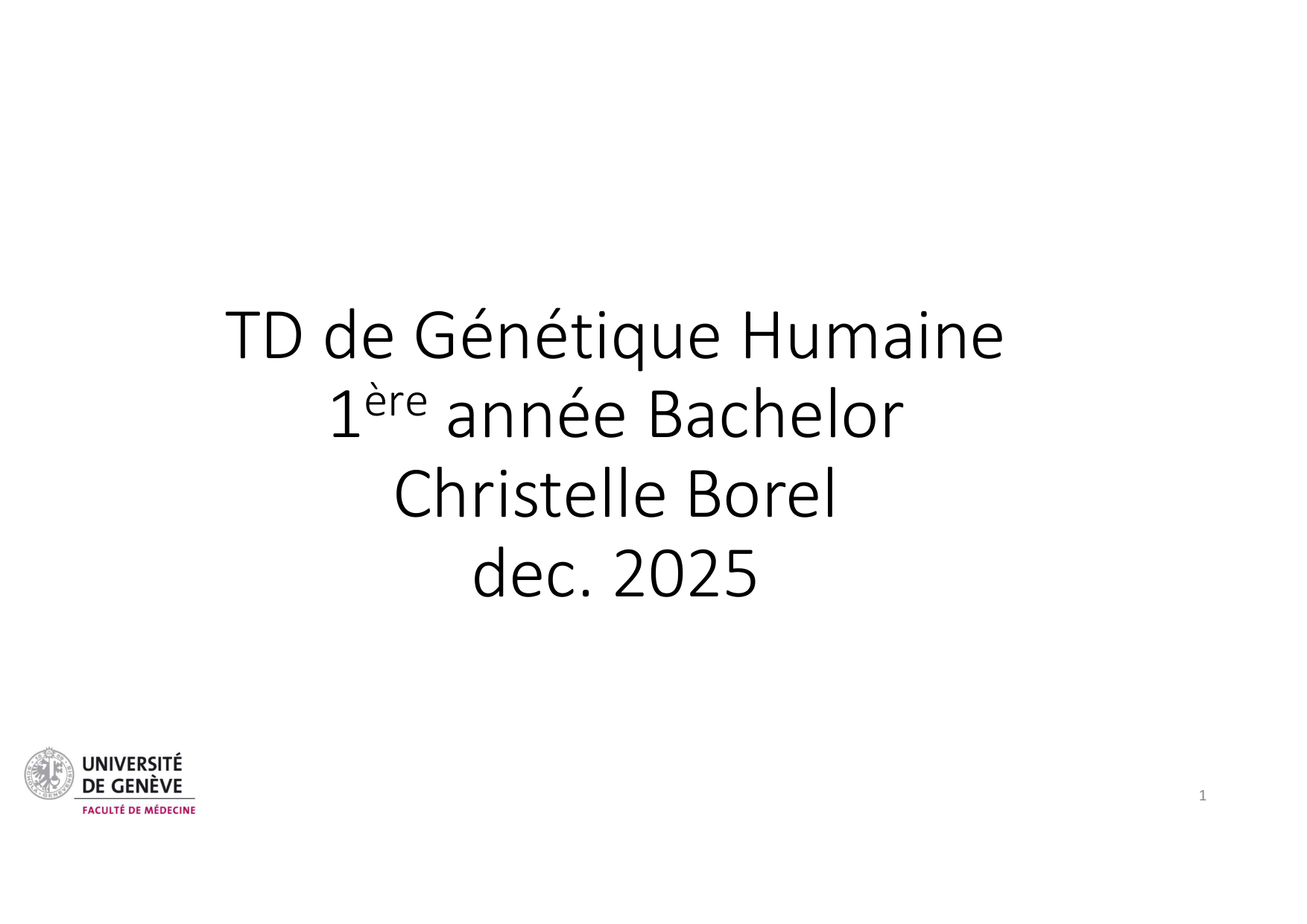 TD de génétique humaine · corrections page 1