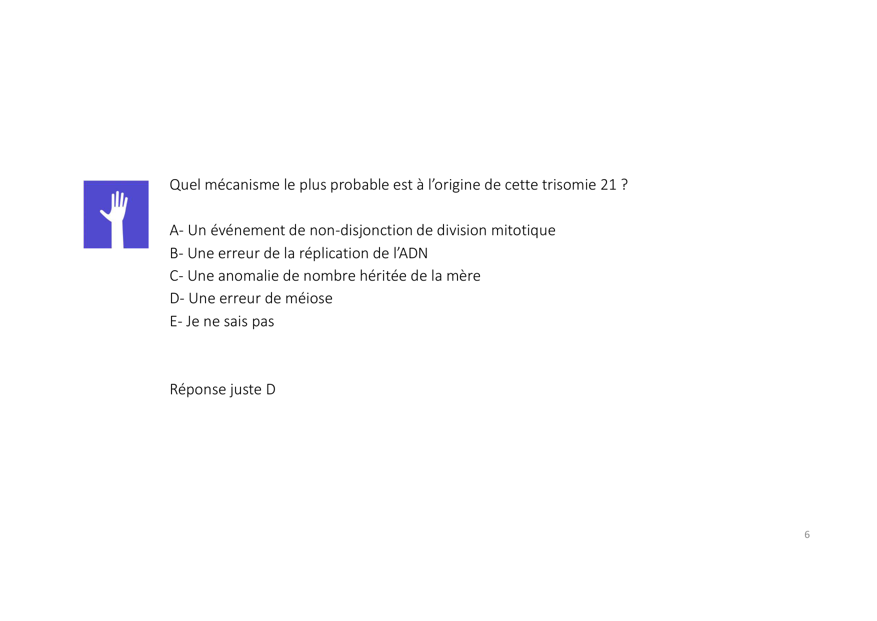 TD de génétique humaine · corrections page 6