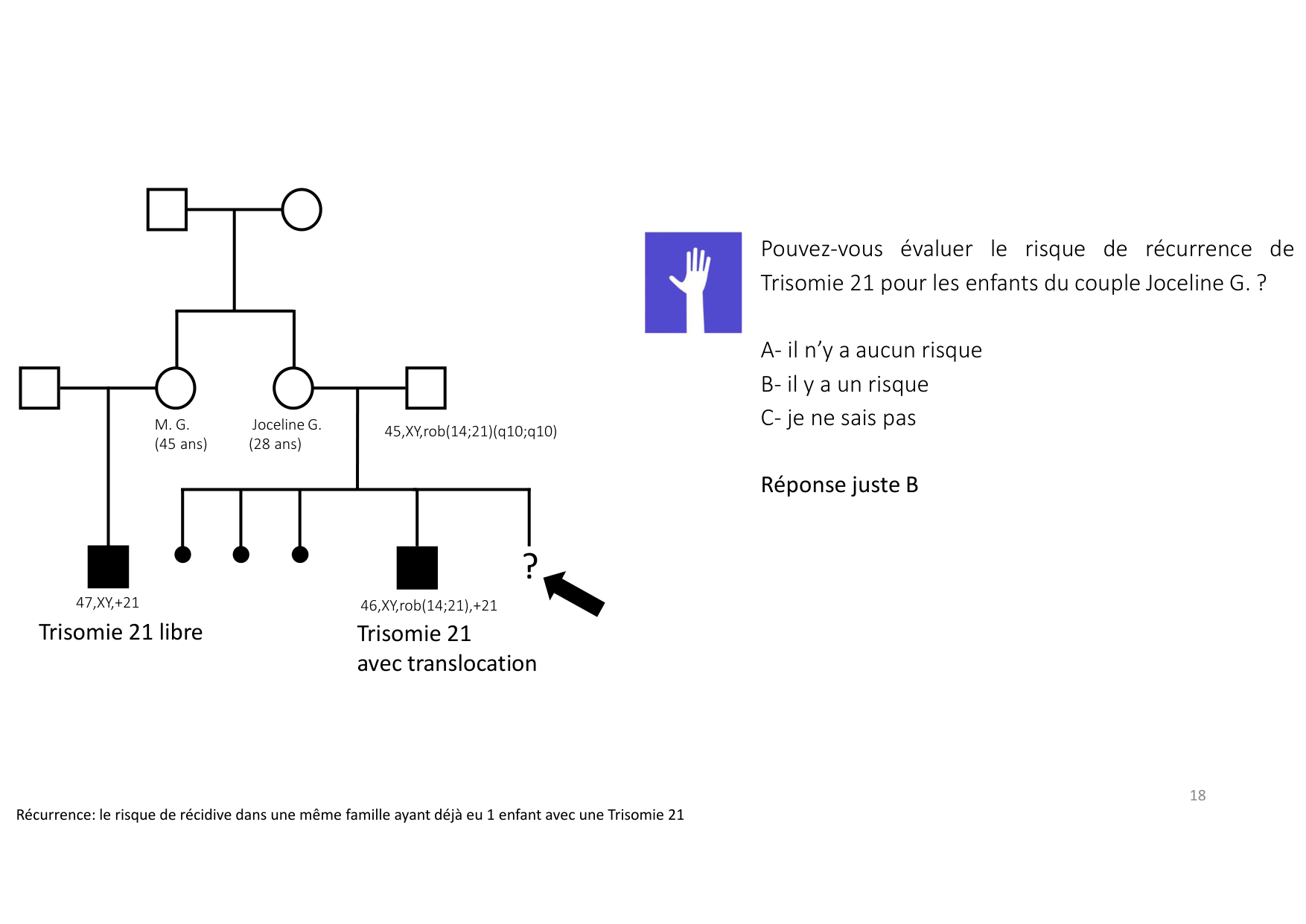 TD de génétique humaine · corrections page 18