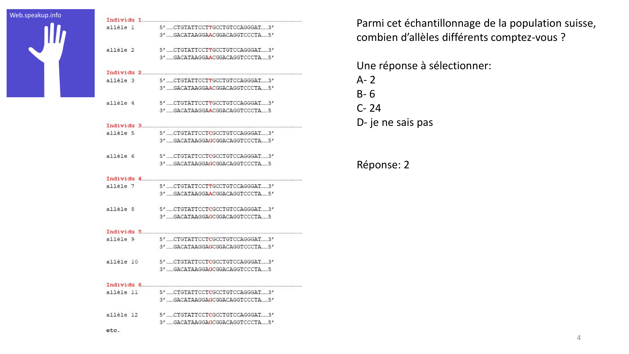 Génétique humaine — session 1 · corrections page 4