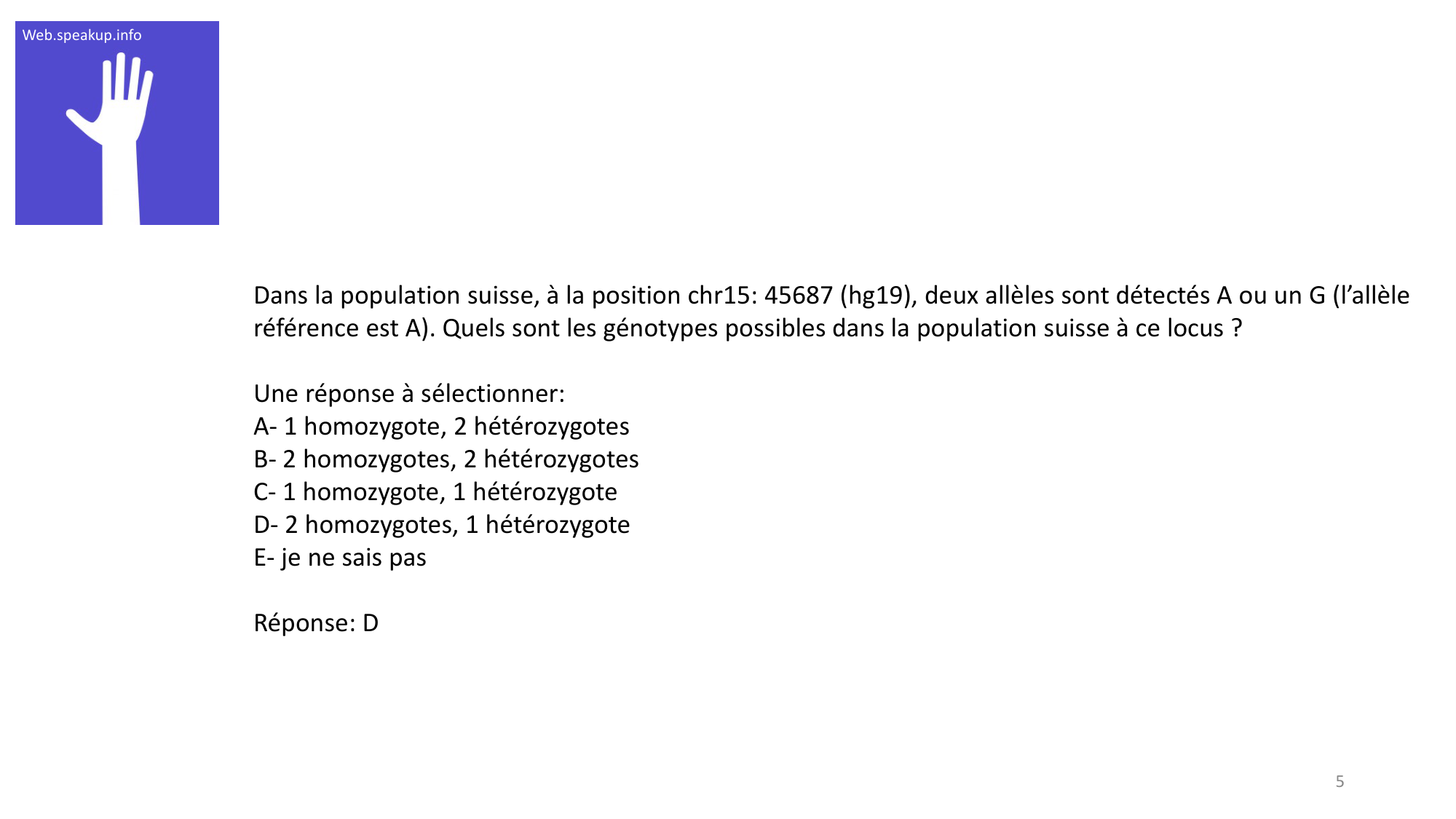 Génétique humaine — session 1 · corrections page 5